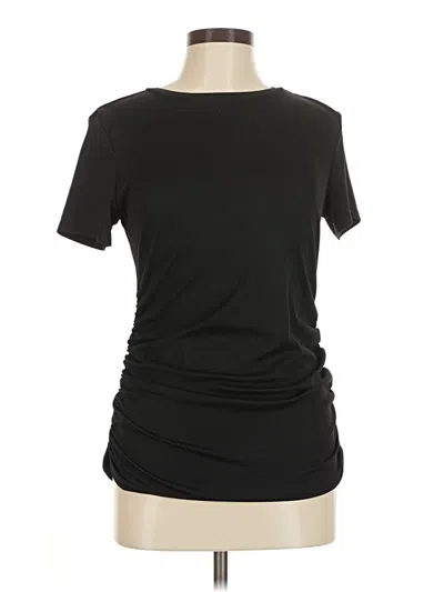 Pre-owned Ekouaer Short Sleeve Top Black Scoop Neck Tops
