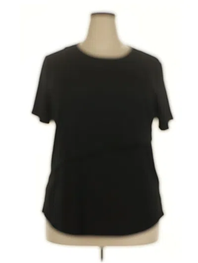 Pre-owned Ekouaer Short Sleeve Top Black Scoop Neck Tops
