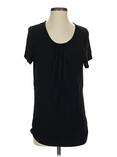 Pre-owned Ekouaer Short Sleeve Top Black Scoop Neck Tops