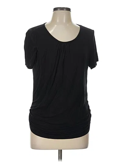 Pre-owned Ekouaer Short Sleeve Top Black Scoop Neck Tops