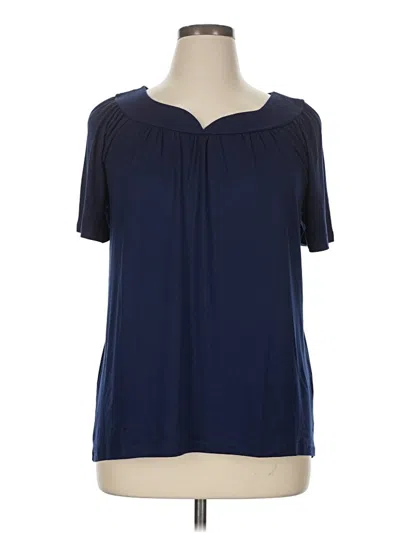 Pre-owned Ekouaer Short Sleeve Top Blue Crew Neck Tops
