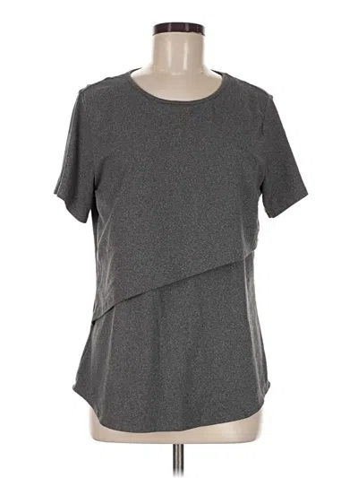 Pre-owned Ekouaer Short Sleeve Top Gray Crew Neck Tops