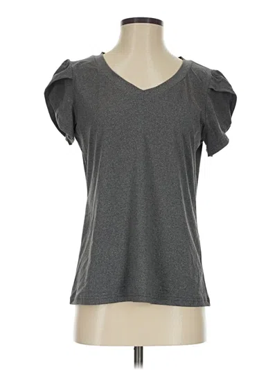 Pre-owned Ekouaer Short Sleeve Top Gray Sweetheart Neckline Tops