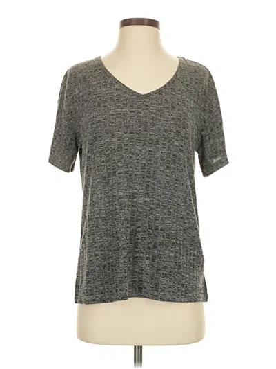 Pre-owned Ekouaer Short Sleeve Top Gray V Neck Tops
