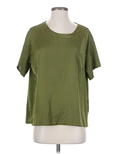 Pre-owned Ekouaer Short Sleeve Top Green Crew Neck Tops