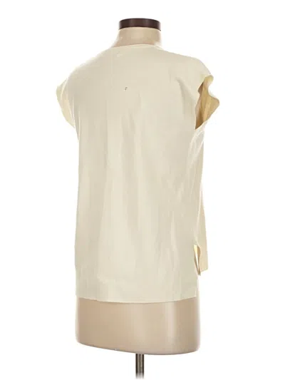 Pre-owned Ekouaer Short Sleeve Top Ivory One Shoulder Neckline Tops