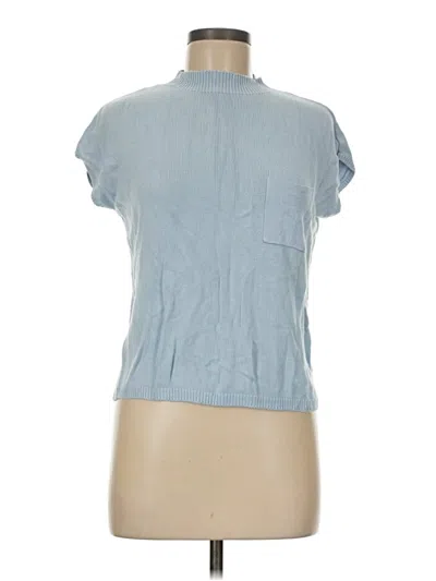 Pre-owned Ekouaer Short Sleeve Turtleneck In Blue