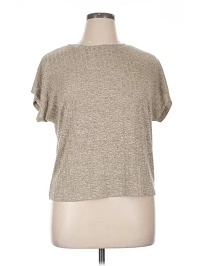 Pre-owned Ekouaer Short Sleeve Turtleneck In Tan