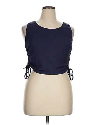 Pre-owned Ekouaer Sleeveless Top Blue Boatneck Tops