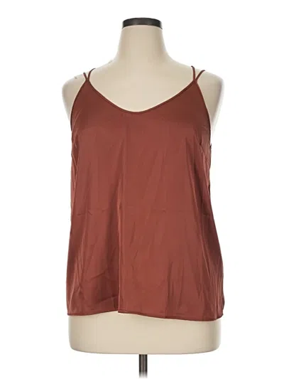 Pre-owned Ekouaer Sleeveless Top Brown Halter Neckline Tops