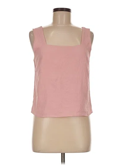 Pre-owned Ekouaer Sleeveless Top Pink Square Neckline Tops