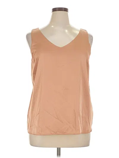 Pre-owned Ekouaer Sleeveless Top Tan Scoop Neck Tops