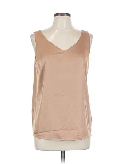 Pre-owned Ekouaer Sleeveless Top Tan V Neck Tops In Brown