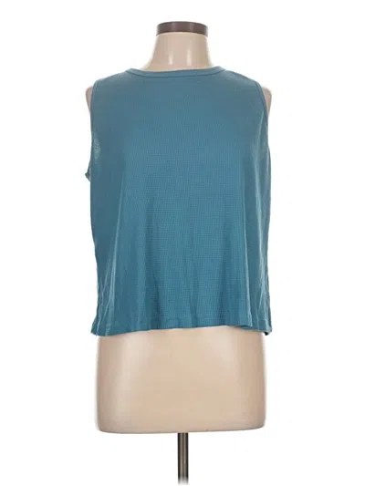 Pre-owned Ekouaer Sleeveless Top Teal Boatneck Tops