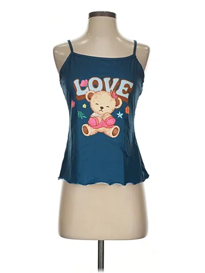 Pre-owned Ekouaer Sleeveless Top Teal Sweetheart Neckline Tops