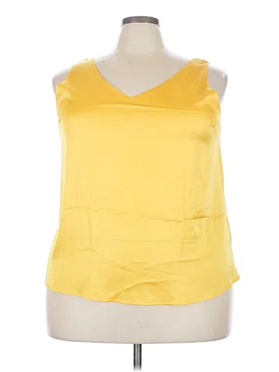 Pre-owned Ekouaer Sleeveless Top Yellow Scoop Neck Tops