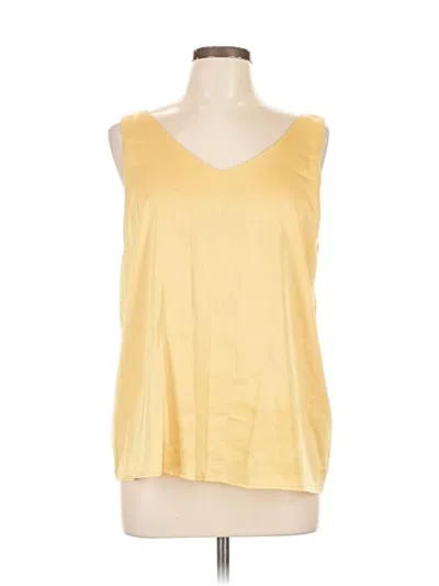 Pre-owned Ekouaer Sleeveless Top Yellow V Neck Tops
