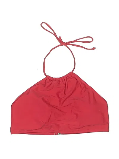 Pre-owned Ekouaer Swimsuit Top Red Solid Pattern Swimwear