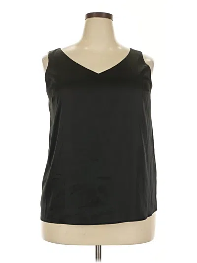Pre-owned Ekouaer Tank Top Black Cold Shoulder Neckline Tops