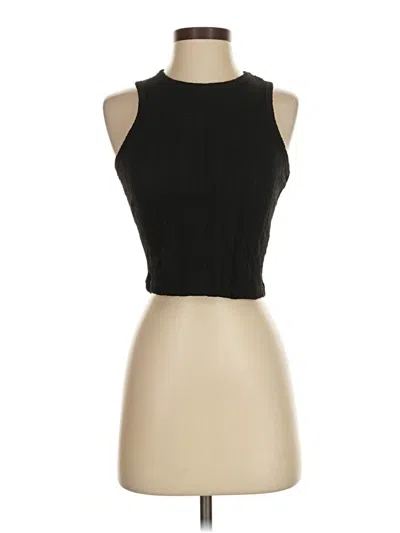 Pre-owned Ekouaer Tank Top Black Halter Neckline Tops