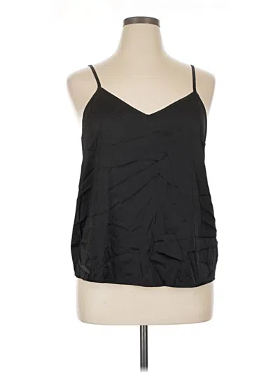 Pre-owned Ekouaer Tank Top Black Halter Neckline Tops