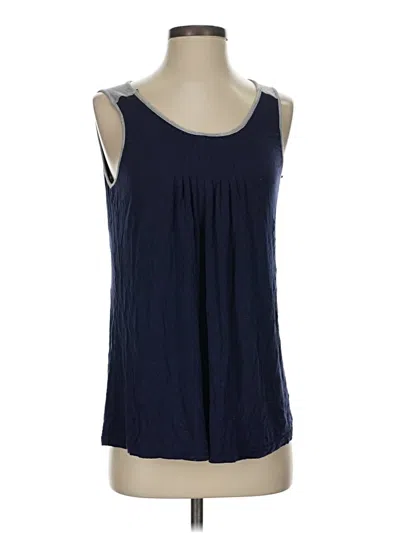 Pre-owned Ekouaer Tank Top Blue Halter Neckline Tops