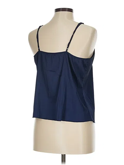 Pre-owned Ekouaer Tank Top Blue Halter Neckline Tops