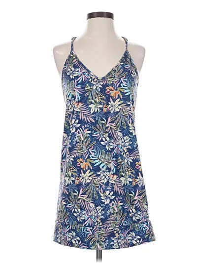Pre-owned Ekouaer Tank Top Blue Halter Neckline Tops