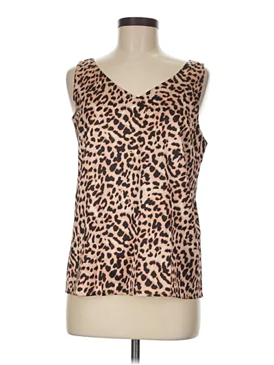 Pre-owned Ekouaer Tank Top Brown Plunge Neckline Tops