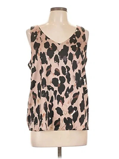 Pre-owned Ekouaer Tank Top Brown Plunge Neckline Tops