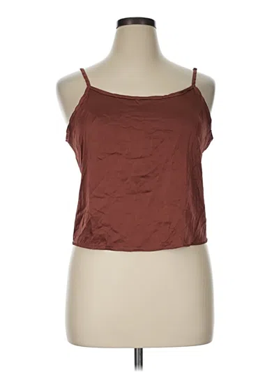 Pre-owned Ekouaer Tank Top Brown Strapless Neckline Tops