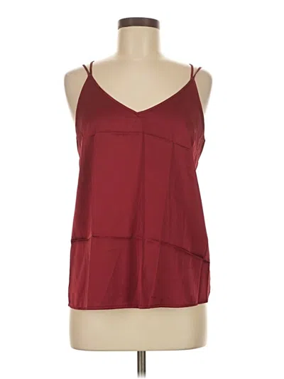 Pre-owned Ekouaer Tank Top Burgundy Halter Neckline Tops