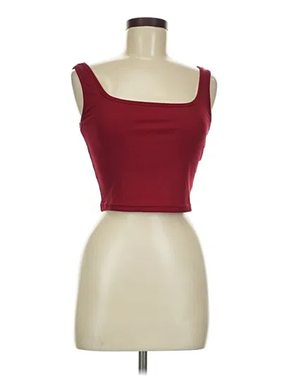 Pre-owned Ekouaer Tank Top Burgundy Strapless Neckline Tops