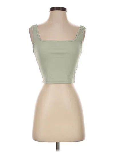 Pre-owned Ekouaer Tank Top Green Strapless Neckline Tops