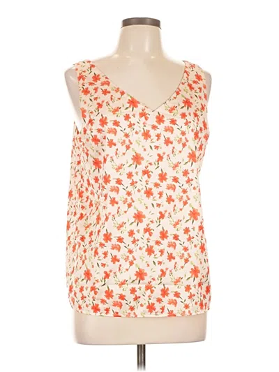 Pre-owned Ekouaer Tank Top Orange Strapless Neckline Tops