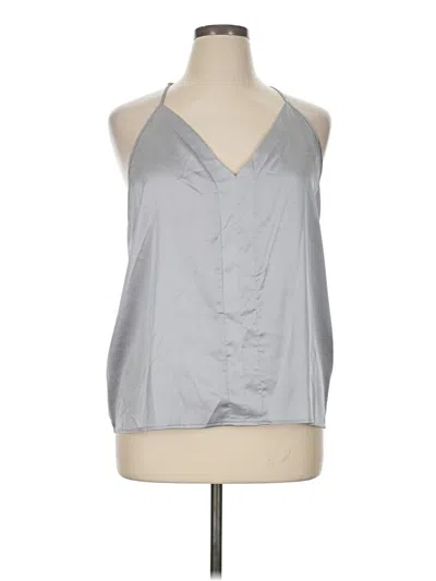 Pre-owned Ekouaer Tank Top Silver Halter Neckline Tops