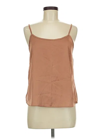 Pre-owned Ekouaer Tank Top Tan Strapless Neckline Tops In Brown