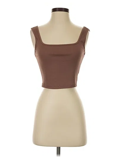 Pre-owned Ekouaer Tube Top Brown Strapless Neckline Tops