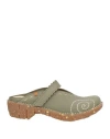 El Naturalista Woman Mules & Clogs Military Green Size 7 Leather In Green