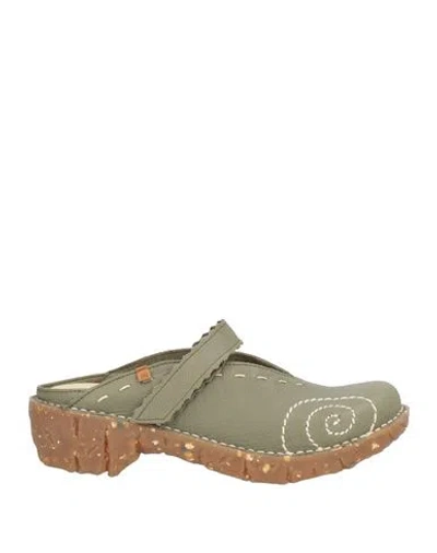 El Naturalista Woman Mules & Clogs Military Green Size 7 Leather