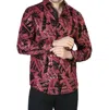 El Senor De Los Cielos Casual Long Sleeve Shirt In Black/brick In Red