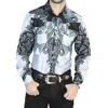 El Senor De Los Cielos Casual Long Sleeve Shirt In Black/gray In Black