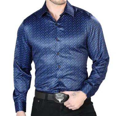 El Senor De Los Cielos Casual Long Sleeve Shirt In Blue