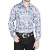 El Senor De Los Cielos Casual Long Sleeve Shirt In Blue And White In Blue