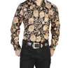 El Senor De Los Cielos Casual Long Sleeve Shirt In Gold/black In Brown