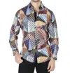 El Senor De Los Cielos Casual Long Sleeve Shirt In Multicolor In Blue