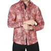 El Senor De Los Cielos Casual Long Sleeve Shirt In Red In Red