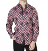 El Senor De Los Cielos Casual Long Sleeve Shirt In Red/blue In Multi