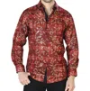 El Senor De Los Cielos Casual Long Sleeve Shirt In Red/gold In Multi
