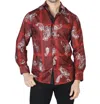 El Senor De Los Cielos Casual Long Sleeve Shirt In Wine/silver In Multi